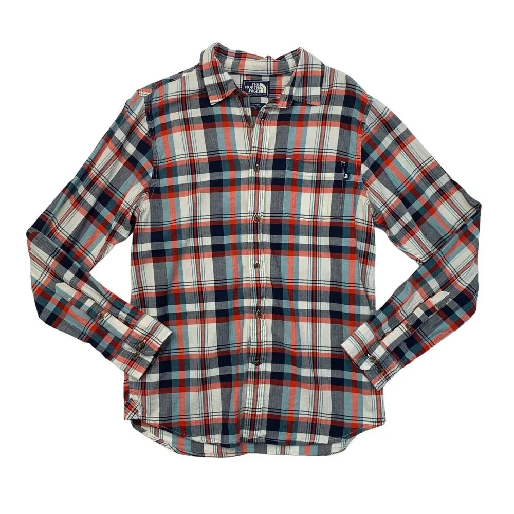 The North Face Shirt Mens S Small Plaid Long Sleeve Cotton Western Button Up